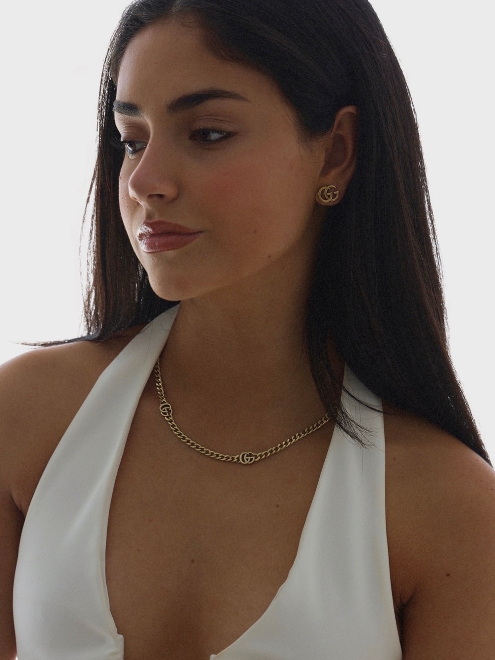 Gucci Gold Chain Interlocking Necklace